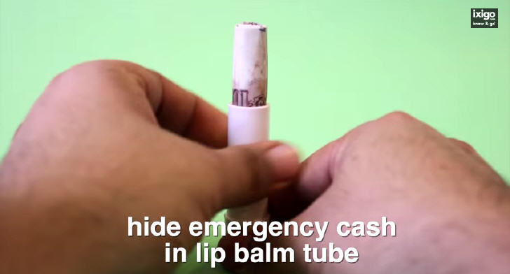 Hide emergency cash in lip balm tube