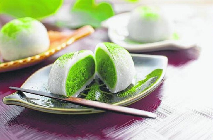 Uji green tea daifuku or mochi