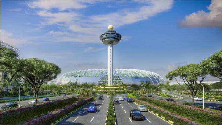 Jewel Changi Airport, view from Airport Boulevard