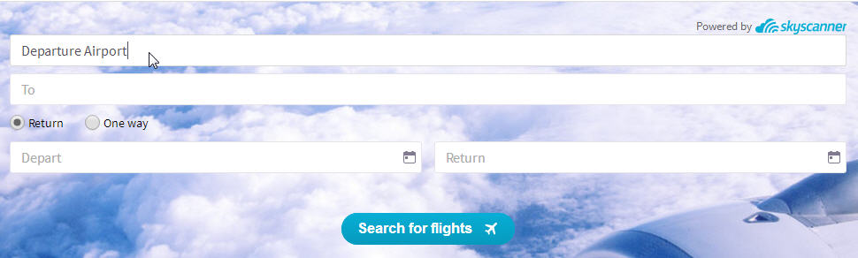 Skyscanner Search Everywhere Step 1: Type your departure point