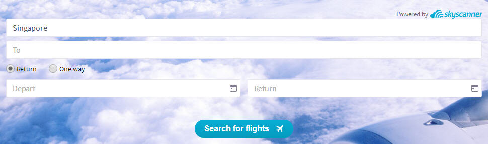 Skyscanner Search Everywhere Step 2: Leave the 'To' box blank