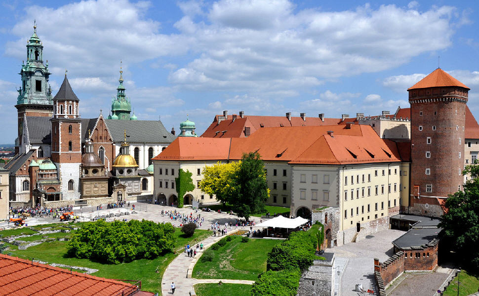 The Wawel Castle and Cathedral, Krakow, Poland, Rail travel in Poland