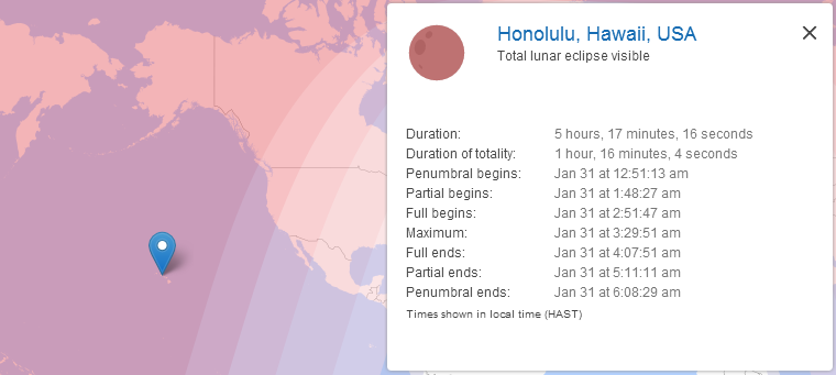 lunar eclipse time in hawaii