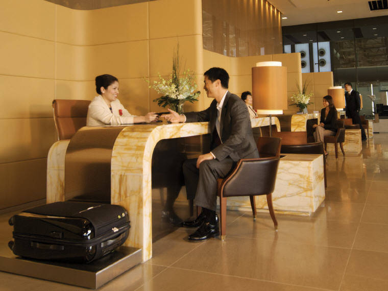 First Class Check-in Reception, Changi Airport Terminal 3, Photo credit: Singapore Airlines, SQ 231 A380 Suites Class Experience Singapore - Sydney